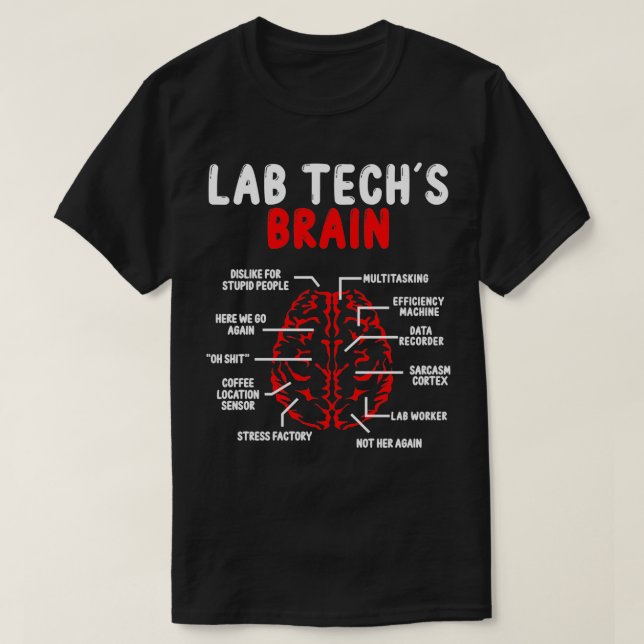 Funny Labatory Tech Brain Labrador Technologist T-Shirt (Design vorne)