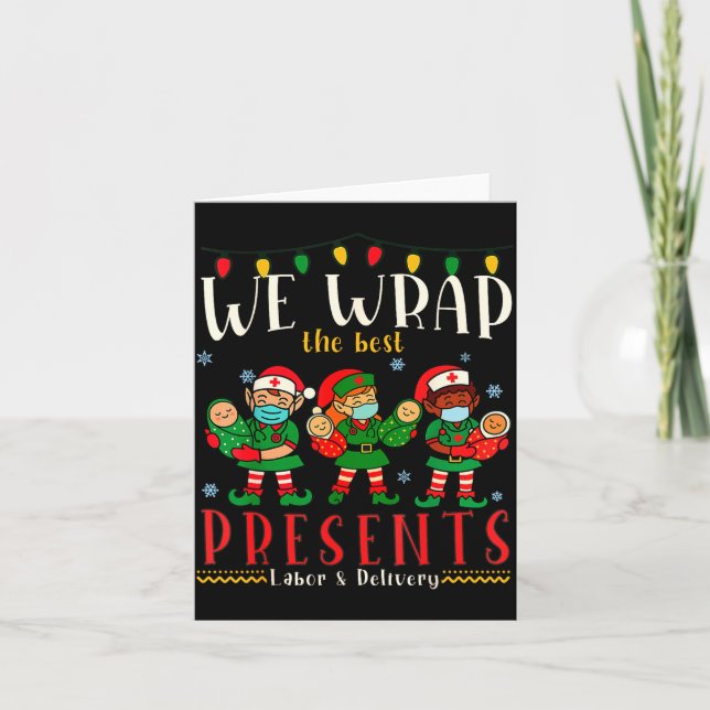 Funny Labor And Delivery Nurse Christmas Design  Karte (Vorderseite)