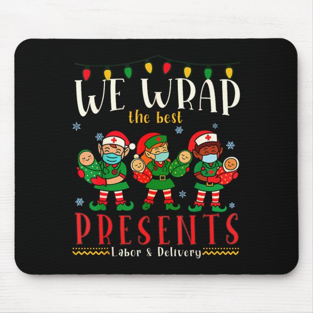 Funny Labor And Delivery Nurse Christmas Design  Mousepad (Vorne)
