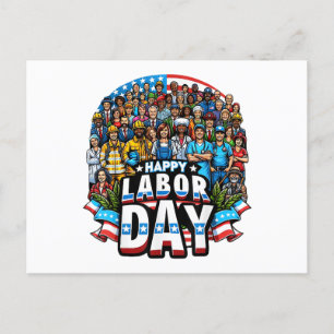 Funny Labour Day Happy American Labour Day Feiertagspostkarte