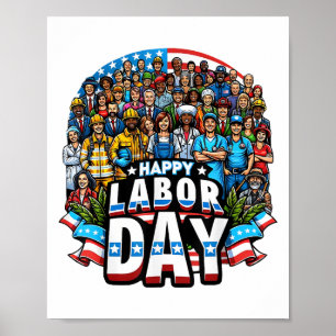 Funny Labour Day Happy American Labour Day Poster
