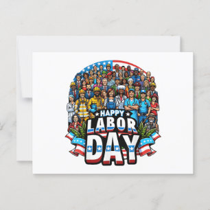 Funny Labour Day Happy American Labour Day Postkarte