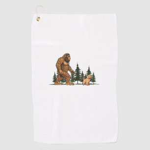 Funny Labradoodle Bigfoot Dog Walking Dog Mama Vat Golfhandtuch