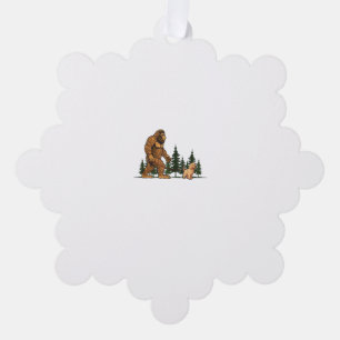 Funny Labradoodle Bigfoot Dog Walking Dog Mama Vat Ornament Karte