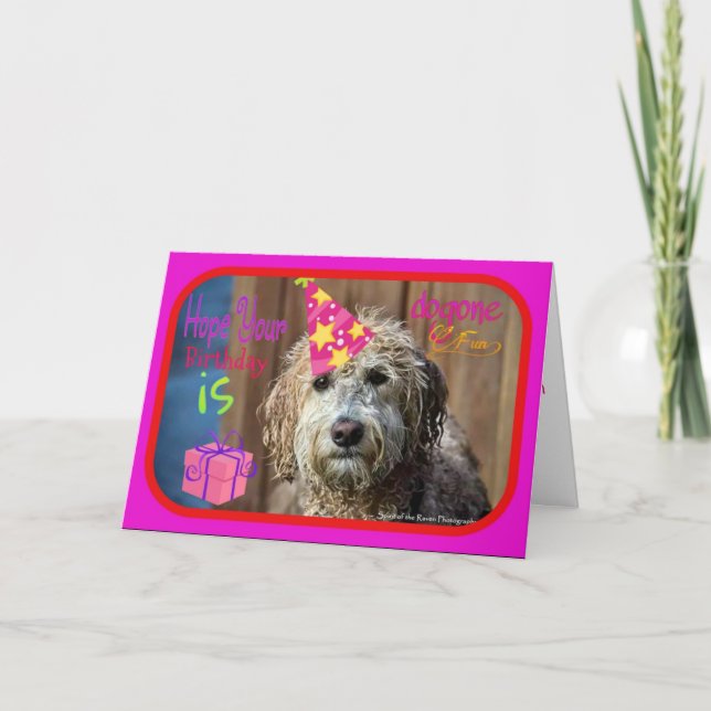 Funny Labradoodle Grußkarte zum Geburtstag Karte (Vorderseite)