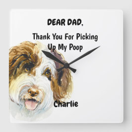 Funny Labradoodle Vater Pinacoteca Casa Serodine  Quadratische Wanduhr