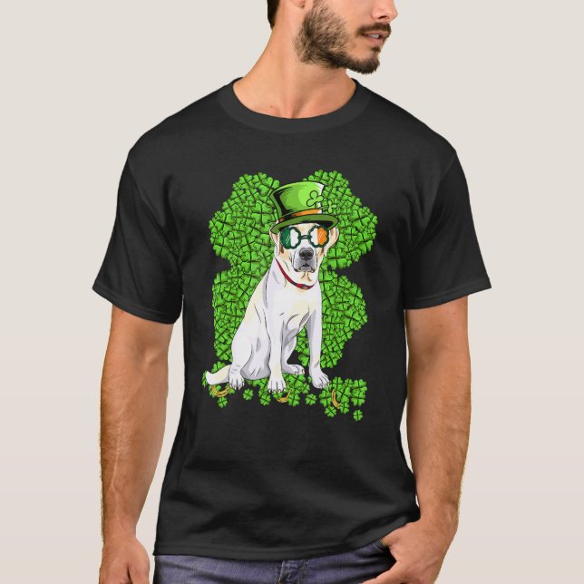 Funny Labrador Dog Kleeblatt St Patricks Day T-Shirt (Vorderseite)