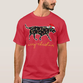 Funny Labrador Dog Tree Weihnachtslicht Weihnachte T-Shirt
