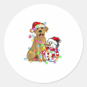 Funny Labrador Hund Weihnachts-T-Shirt Snowman Xma Runder Aufkleber