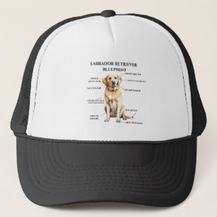 Funny Labrador Retriever Blueprint Truckerkappe
