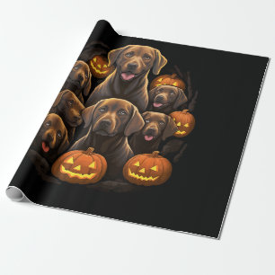 Funny Labrador Retriever Chocolate Pumpkin Hallowe Geschenkpapier