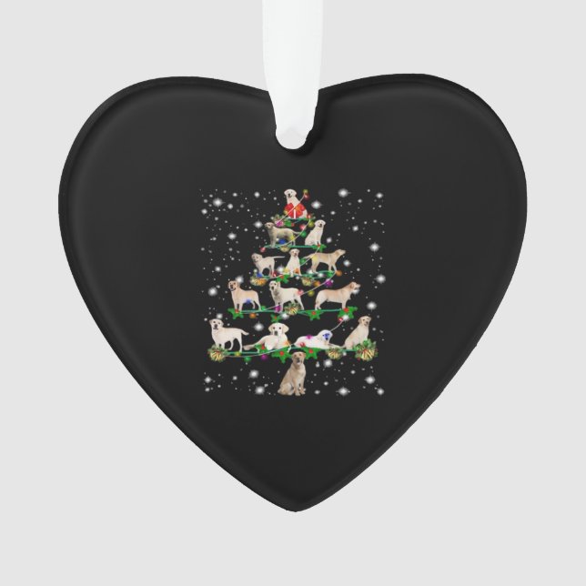 Funny Labrador Retriever Christmas Tree Classic T- Ornament (Vorderseite)