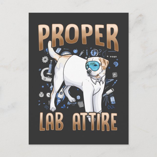 Funny Labrador Retriever Dog Chemie Science Postkarte (Vorderseite)