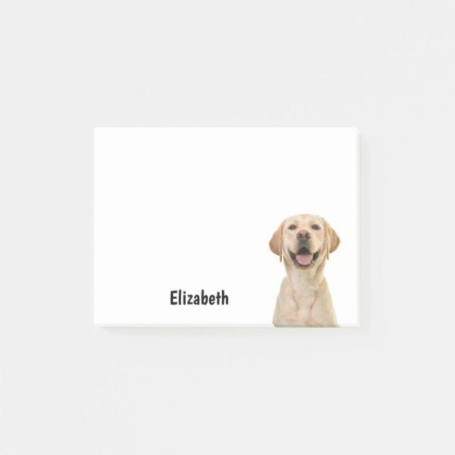 Funny Labrador Retriever Dog Personalisierter Name Post-it Klebezettel (Vorderseite)