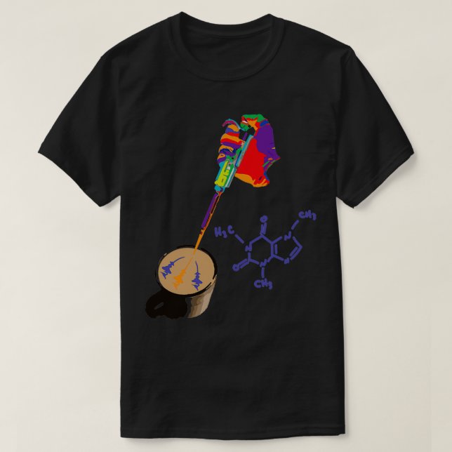 Funny Labrador Tech Chemie Koffeinpipette T-Shirt (Design vorne)