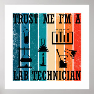 Funny Labrador Tech Vintag Labortechniker Spaß Poster