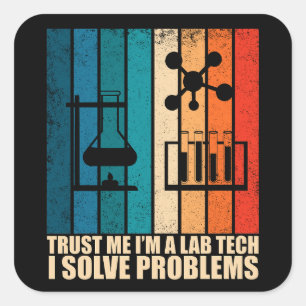 Funny Labrador Tech Vintag Labortechniker Spaß Quadratischer Aufkleber