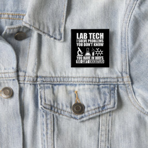 Funny Labrador tech zitiert Labortechniker Button