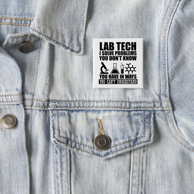 Funny Labrador tech zitiert Labortechniker Button (Beispiel)