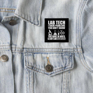 Funny Labrador tech zitiert Labortechniker Spaß Button