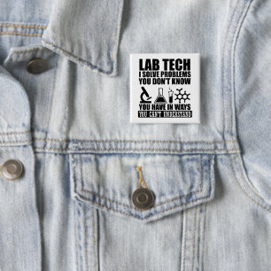 Funny Labrador tech zitiert Labortechniker Spaß Button