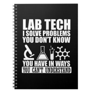 Funny Labrador tech zitiert Labortechniker Spaß Notizblock