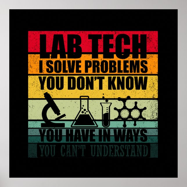 Funny Labrador tech zitiert Labortechniker Spaß Poster (Vorne)