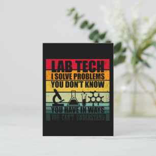 Funny Labrador tech zitiert Labortechniker Spaß Postkarte