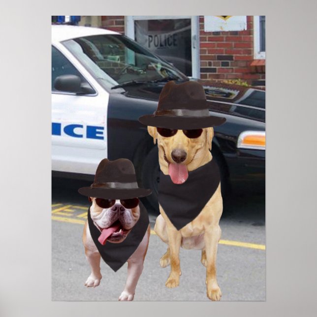 Funny Labrador und Bull Dog Poster (Vorne)