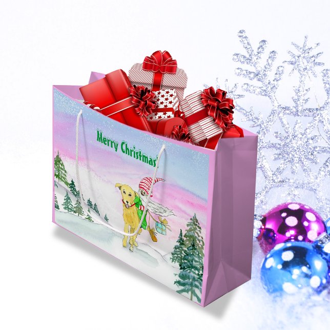 Funny Labrador und Weihnachten Große Geschenktüte (Von Creator hochgeladen)