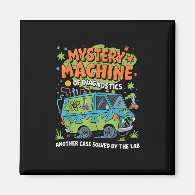 Funny Labrador Week 2025 Retro Mystery Machine of  Magnet (Vorne)