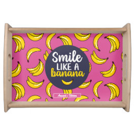 Funny Lächeln wie ein Banana Retro Fruchtmuster Serviertablett