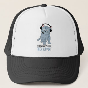 Funny lächelnd Cat Tech Support Epic SarcasticQuot Truckerkappe