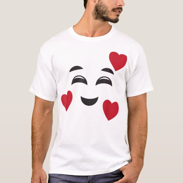 Funny lächelnd Emojis Hearts Halloween Liebe F T-Shirt (Vorderseite)