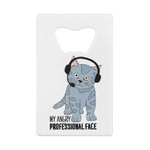 Funny lächelnd Katze Beruflich Epic Sarcastic Geldbeutel Flaschenöffner