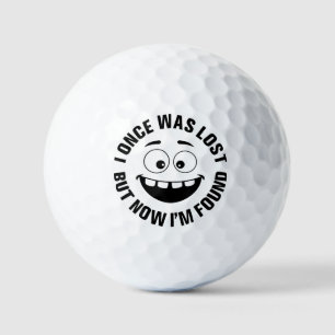 Funny lächelnd verloren Golfliebhaber Spaß Golfball