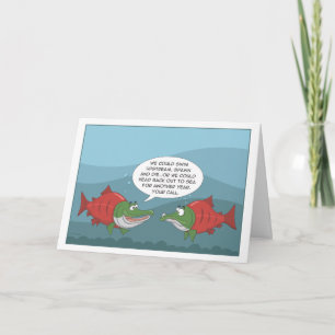 Funny Lachs: Geburtstag, Jahrestag, New Year Card Feiertagskarte