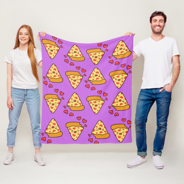 Funny lacht Pizza Muster lila Junge Fleecedecke (Beispiel)