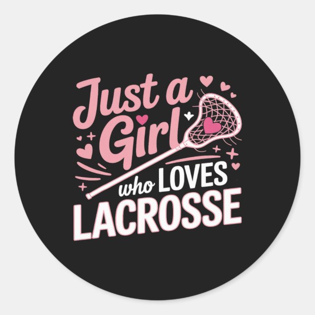 Funny Lacrosse Lax Player Grafik Girls - Frauen Runder Aufkleber (Vorderseite)