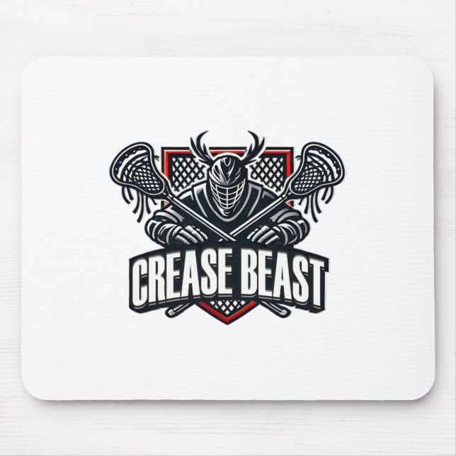 Funny Lacrosse Ops Warnung vor Crease Beast Lax Go Mousepad (Vorne)