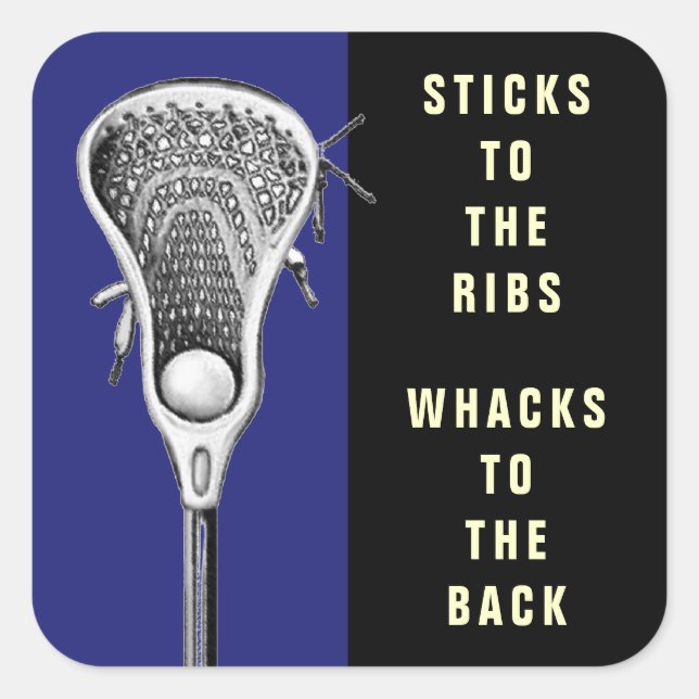 Funny Lacrosse Sports Square Sticker (Vorderseite)