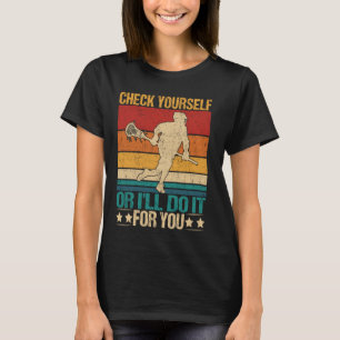 Funny Lacrosse Sprichwort Karo Sie selbst Vintag L T-Shirt