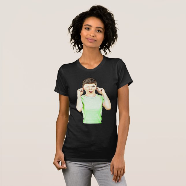 Funny Lady Making Faces Humores Shirt (Vorne ganz)