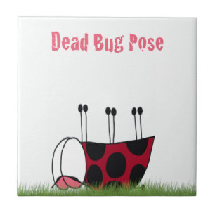Funny Ladybug Dead Bug Yoga Pose Fliese