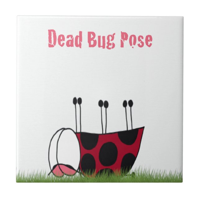 Funny Ladybug Dead Bug Yoga Pose Fliese (Vorderseite)