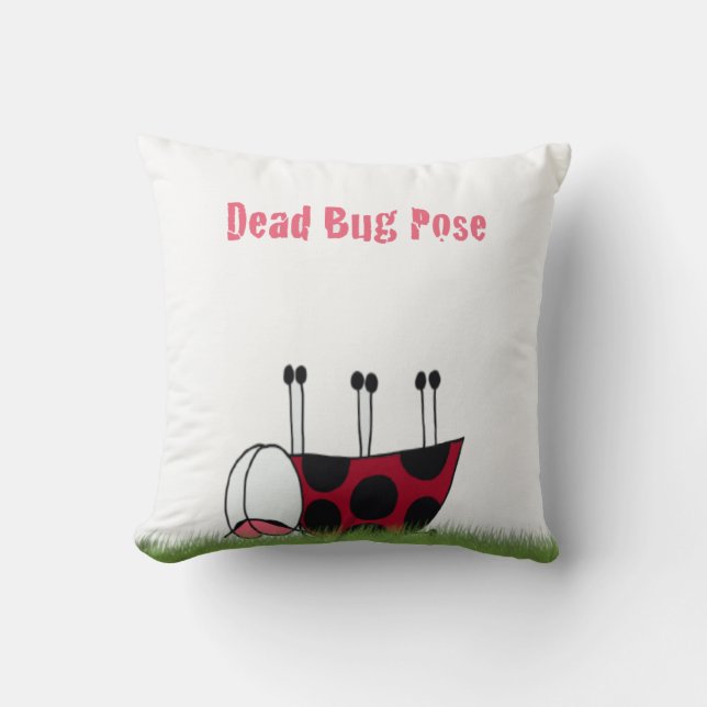 Funny Ladybug Dead Bug Yoga Pose Kissen (Vorderseite)