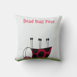 Funny Ladybug Dead Bug Yoga Pose Kissen