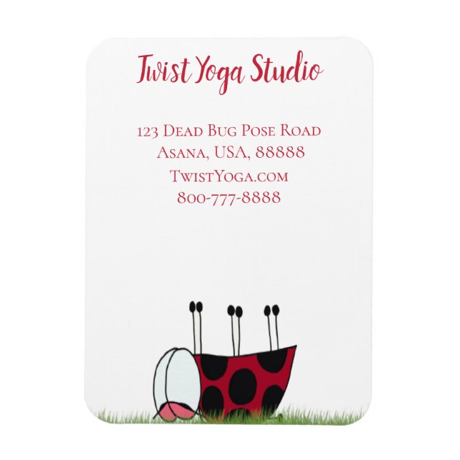 Funny Ladybug Dead Bug Yoga Pose Magnet (Vertikal)