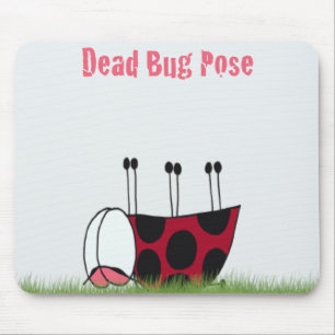 Funny Ladybug Dead Bug Yoga Pose Mousepad