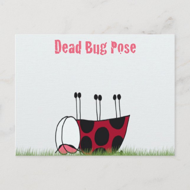 Funny Ladybug Dead Bug Yoga Pose Postkarte (Vorderseite)